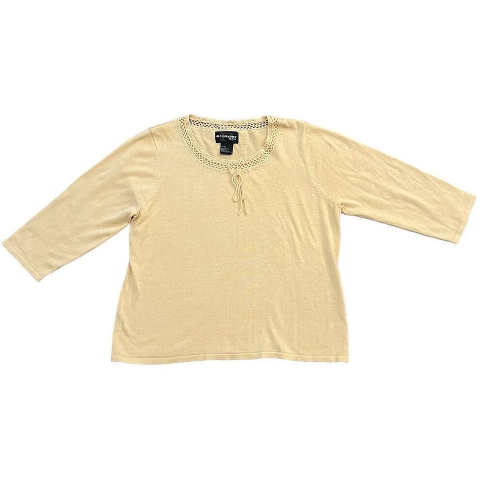 REQUIREMENTS VINTAGE Yellow Knitted Sweater Size Petite L